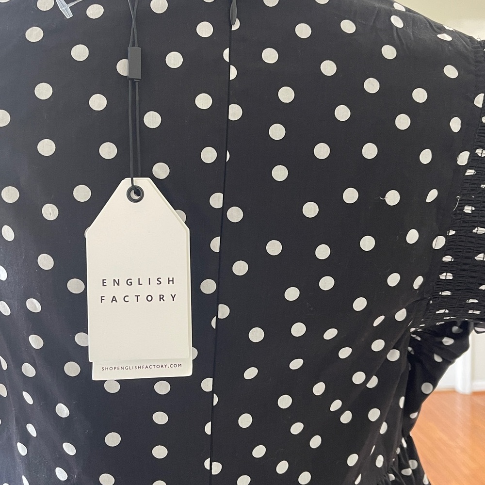 English Factory Black Polka Dot Dress